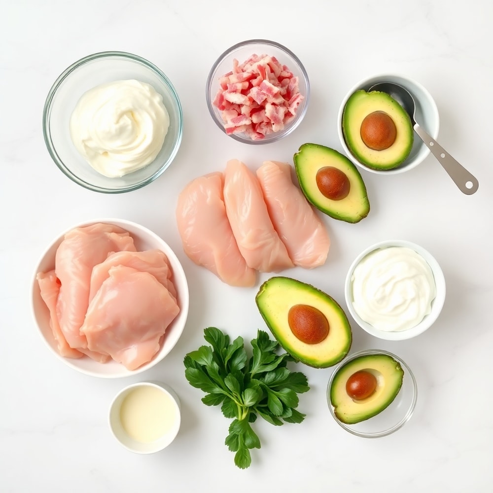 Raw Ingredients for Chicken Club Sandwich with Avocado Ranch