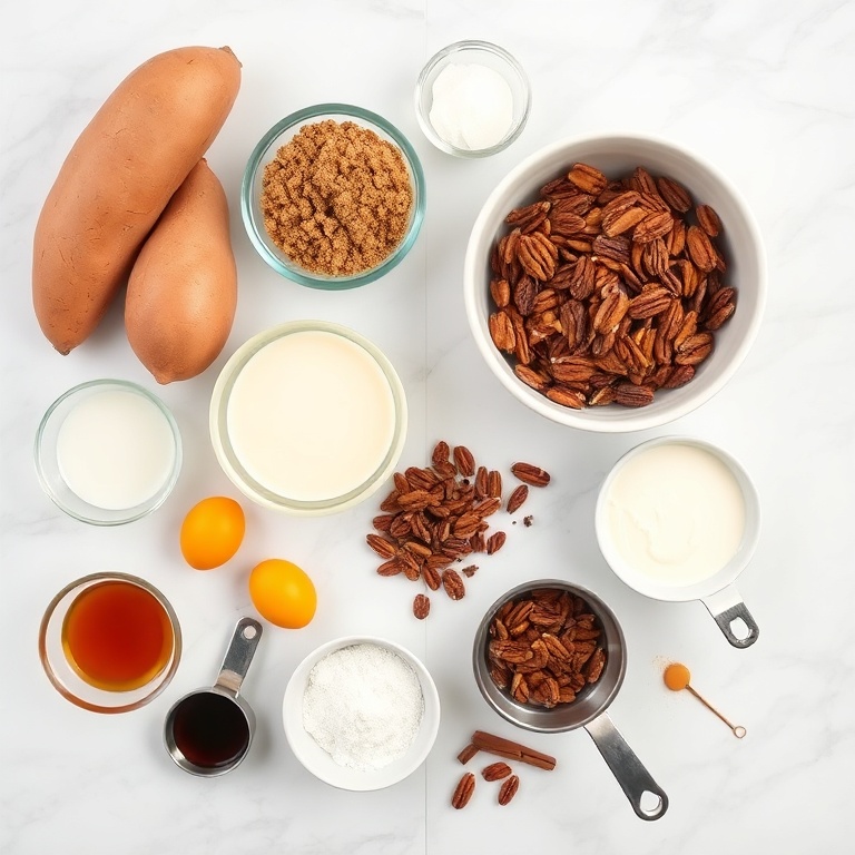 Raw Ingredients for Classic Sweet Potato Casserole