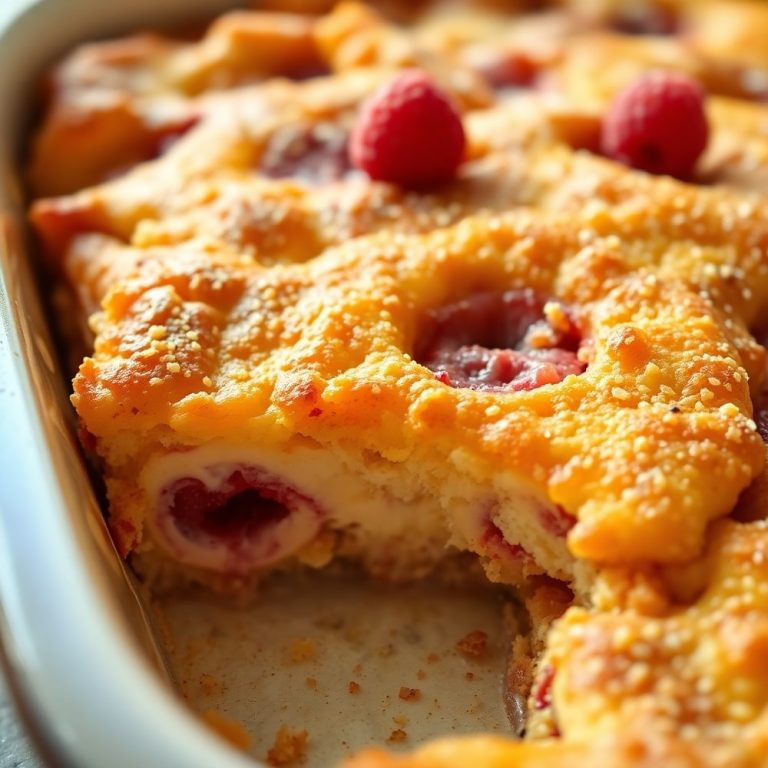 Raspberry Cheesecake French Toast Casserole