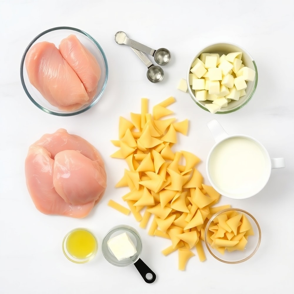 Creamy Mozzarella Garlic Butter Chicken Bowties Ingredients