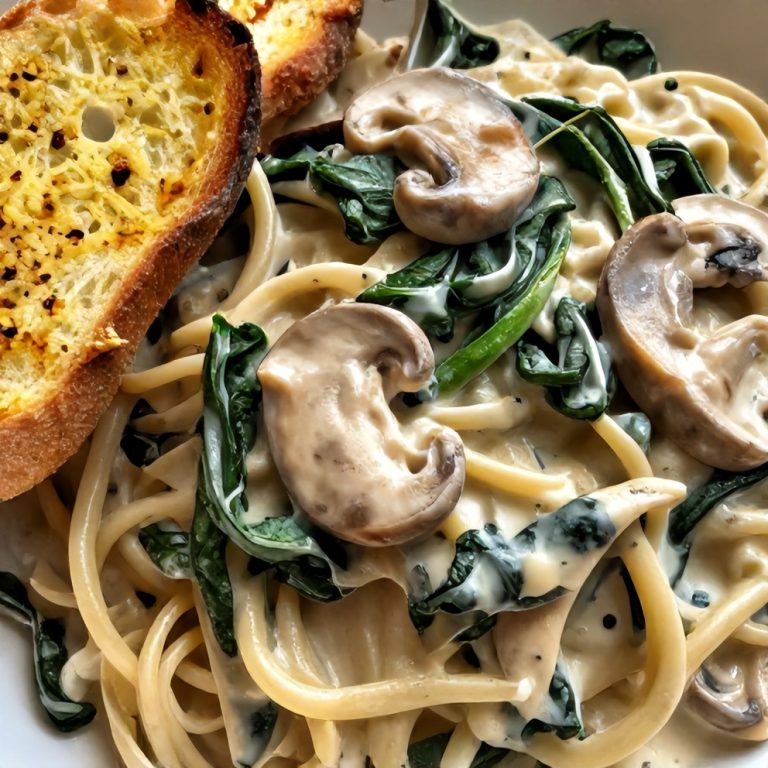 creamy mushroom spinach pasta