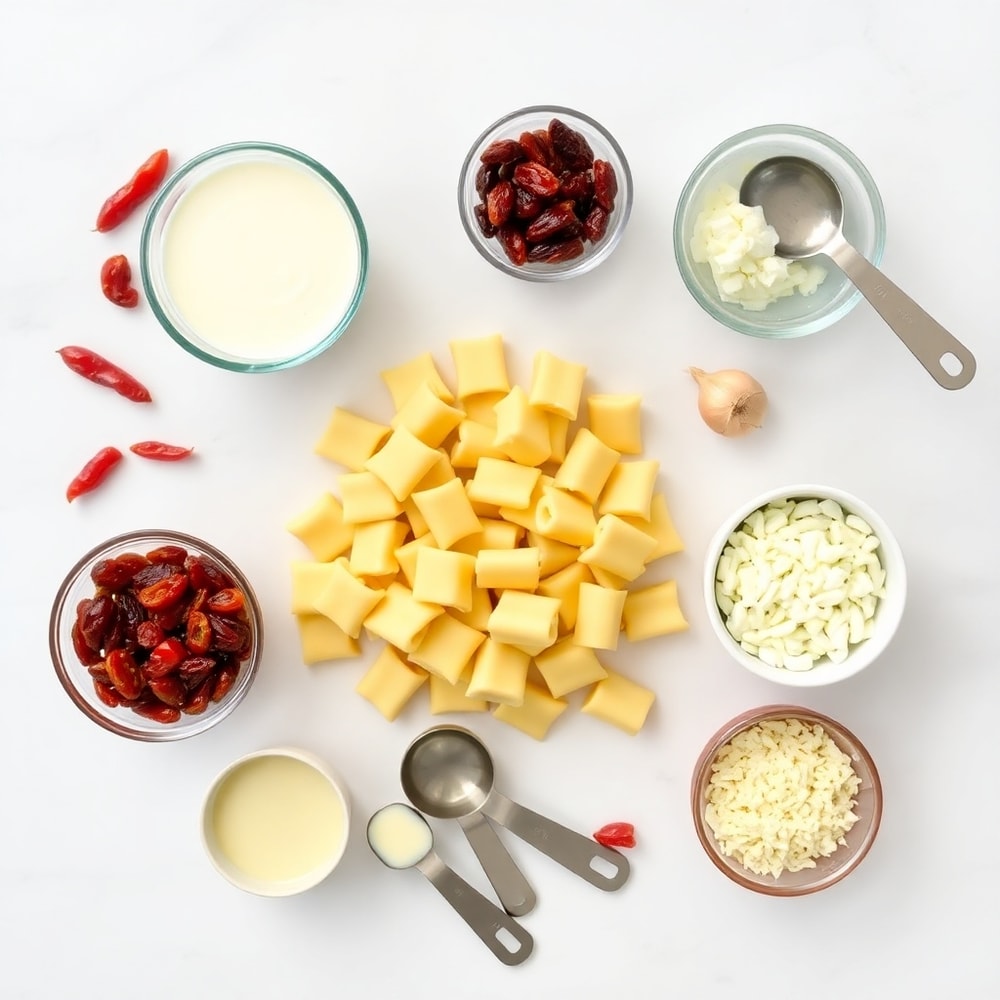 Raw Ingredients for Creamy Sundried Tomato Gnocchi