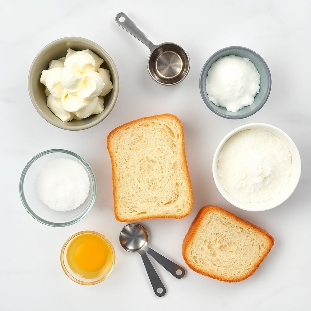 Ice cream, bread, and other ingredients for the treat