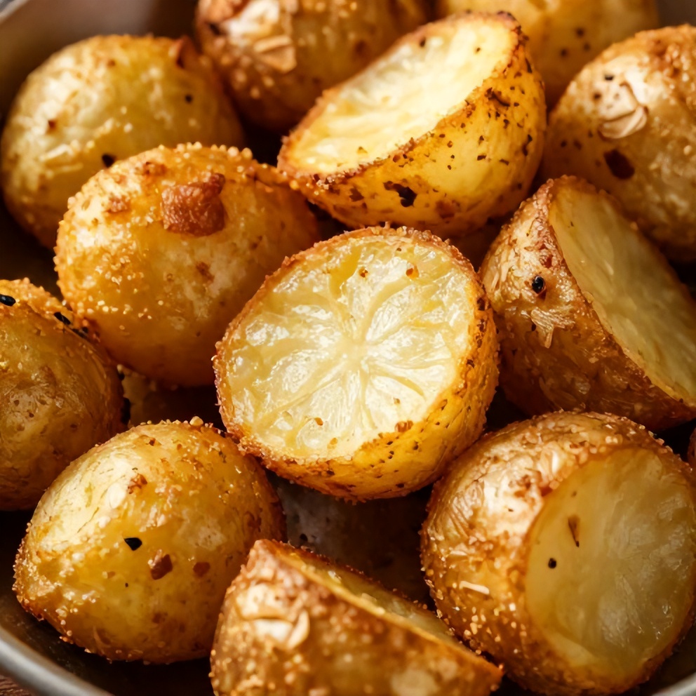 crispy air fryer smashed potatoes