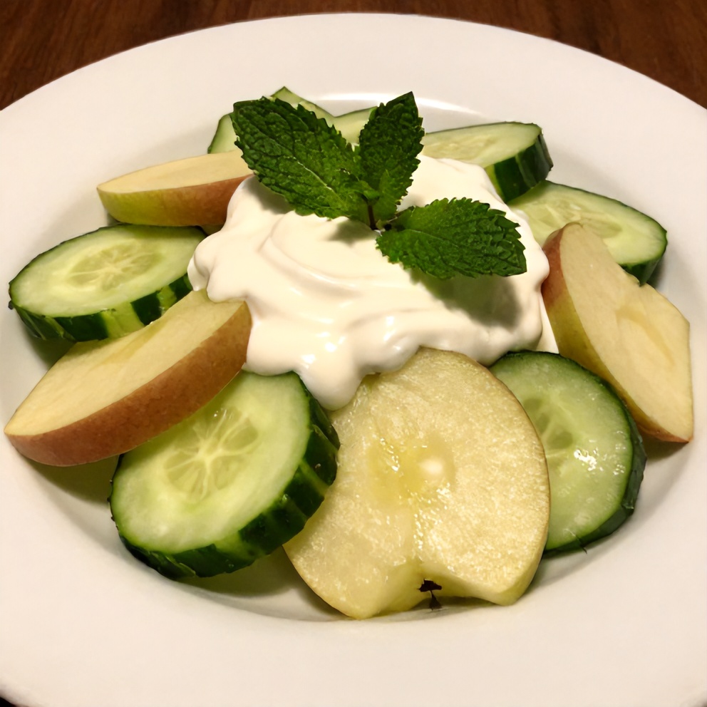 Apple Cucumber Salad with Mint Yogurt Dressing