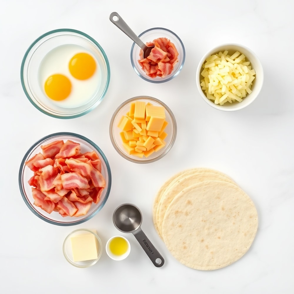 Bacon Egg and Cheese Breakfast Quesadillas Ingredients