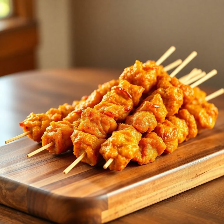 crispy bang bang chicken skewers