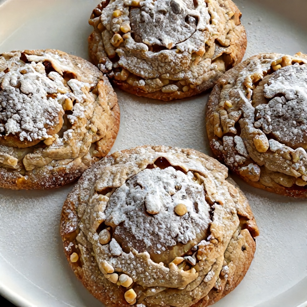 Plated Brookies Cookies with a sprinkle of powdered sugar