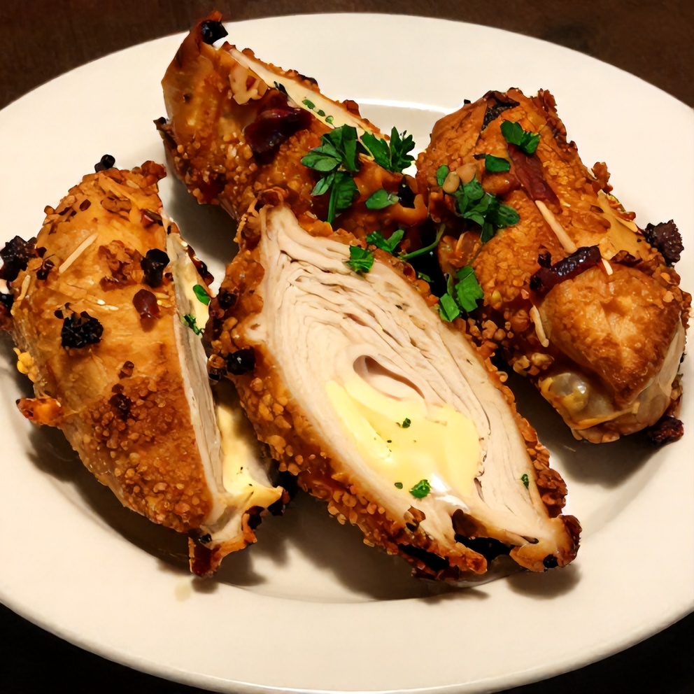 Plated Chicken Bacon Ranch Pinwheels with fresh parsley