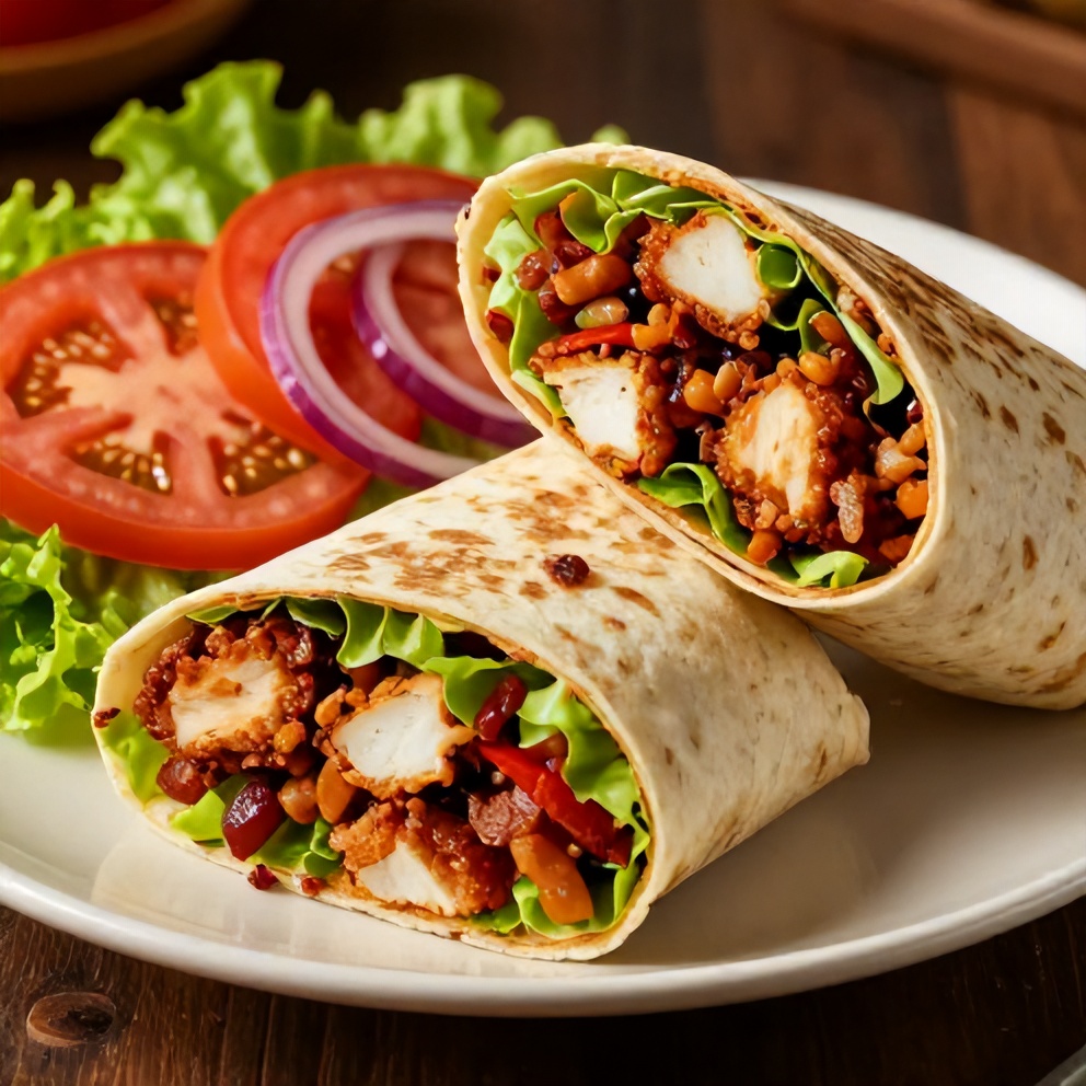 Crispy Chicken Bacon Ranch Wrap plated