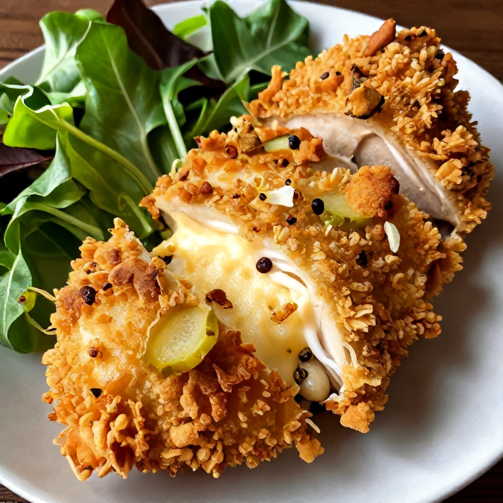 crispy dill pickle parmesan chicken
