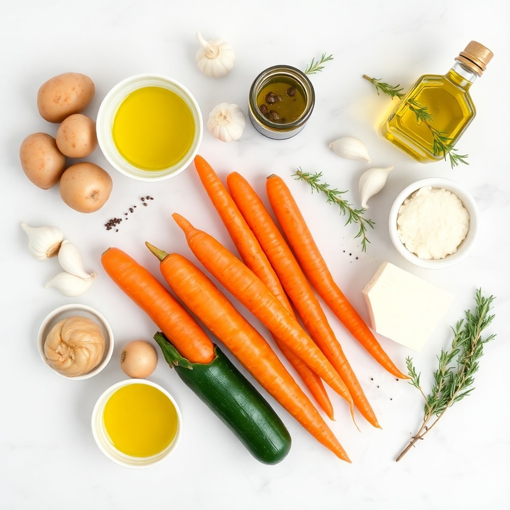 Raw Ingredients for Garlic Herb Roasted Potatoes