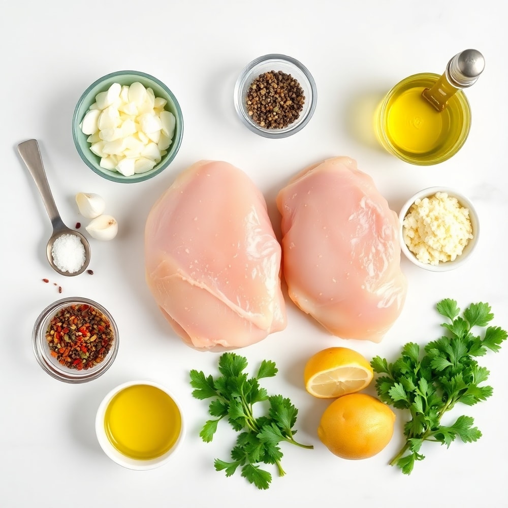 Raw Ingredients for Garlic Parmesan Chicken and Potatoes