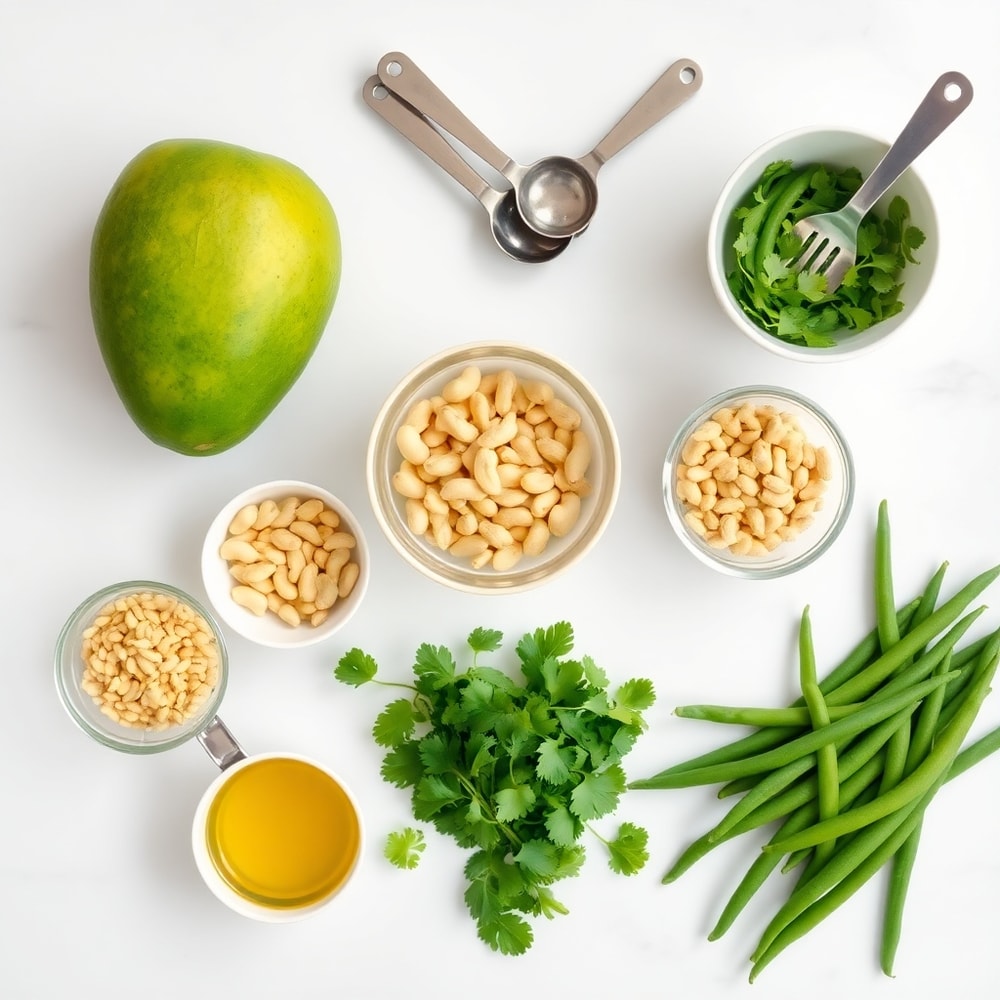 Raw ingredients for Green Thai Mango Salad