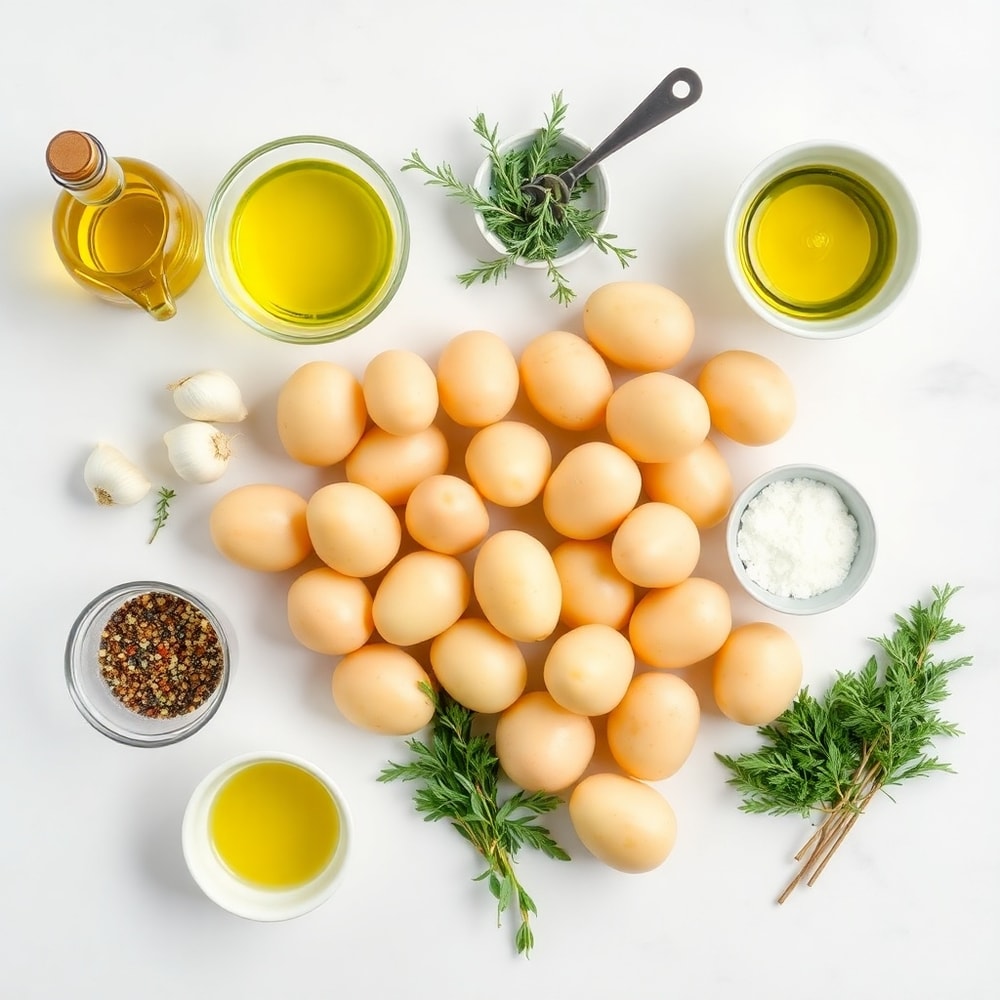 Raw ingredients for Herbed Roasted Potato Salad