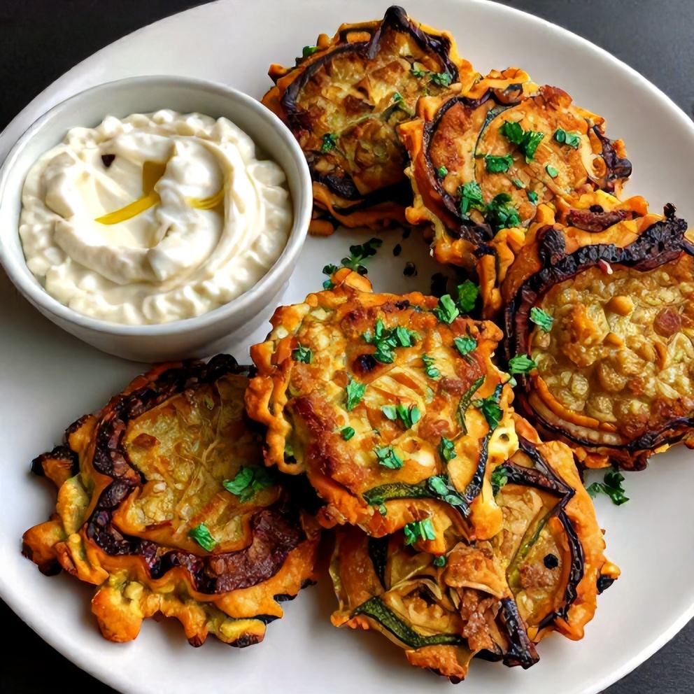 Parmesan Zucchini Fritters with Tangy Lemon Aioli