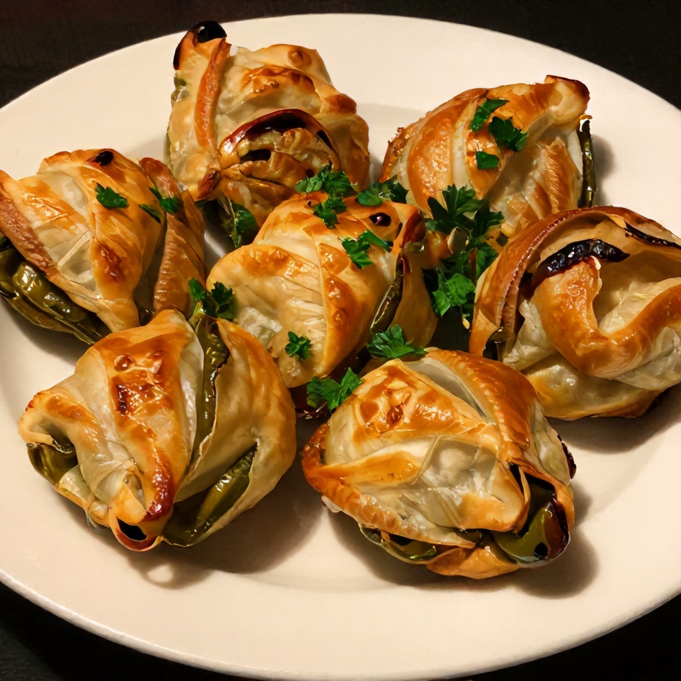 Plated jalapeño poppers with a side of marinara sauce