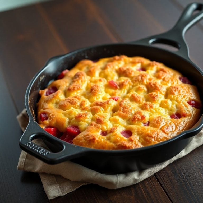 Crispy Rhubarb Pudding Cake