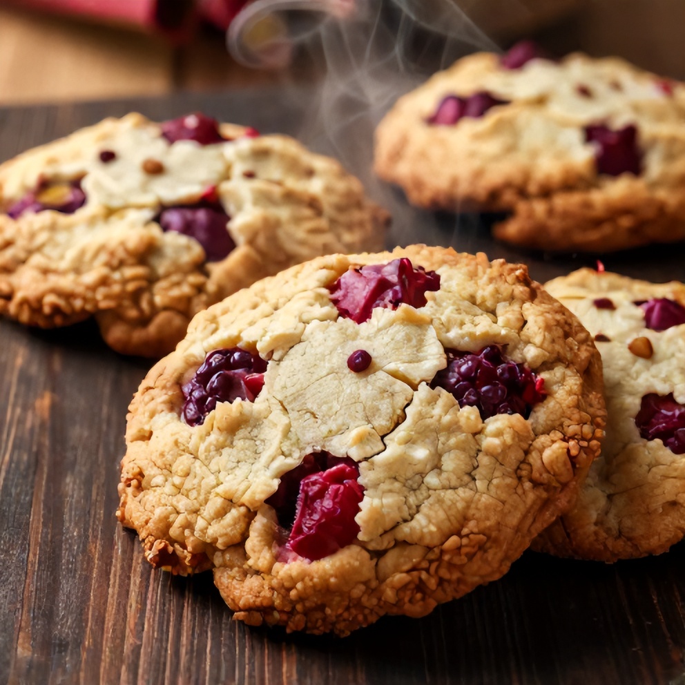rhubarb raspberry cookies