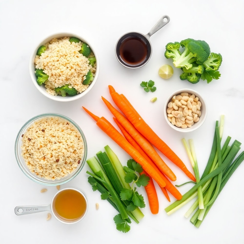 Raw ingredients for Thai Quinoa Salad