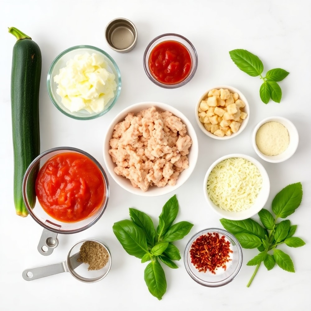 Raw ingredients for Crispy Zucchini Roll Ups