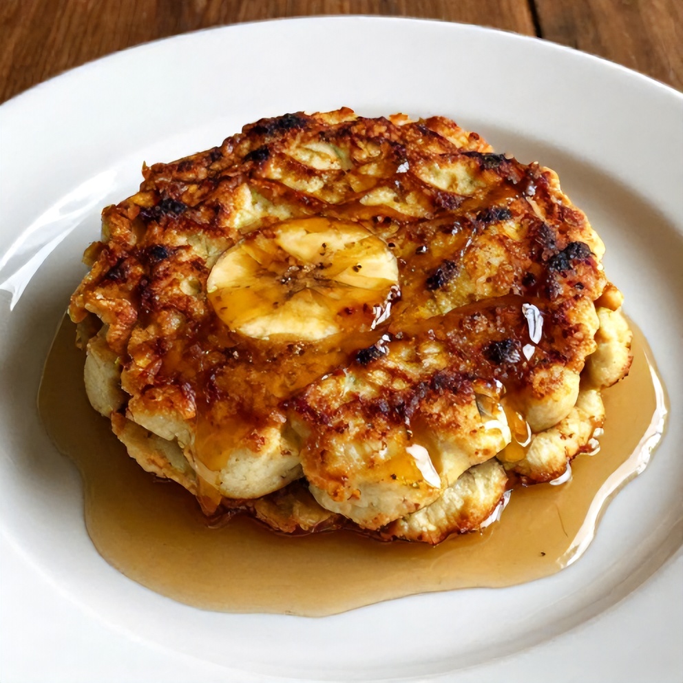 Plated Baked Cinnamon Banana Fritters with Honey