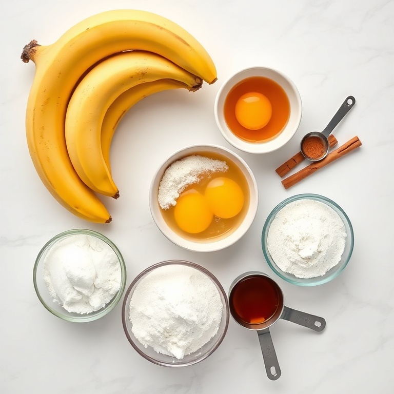 Raw Ingredients for Baked Cinnamon Banana Fritters