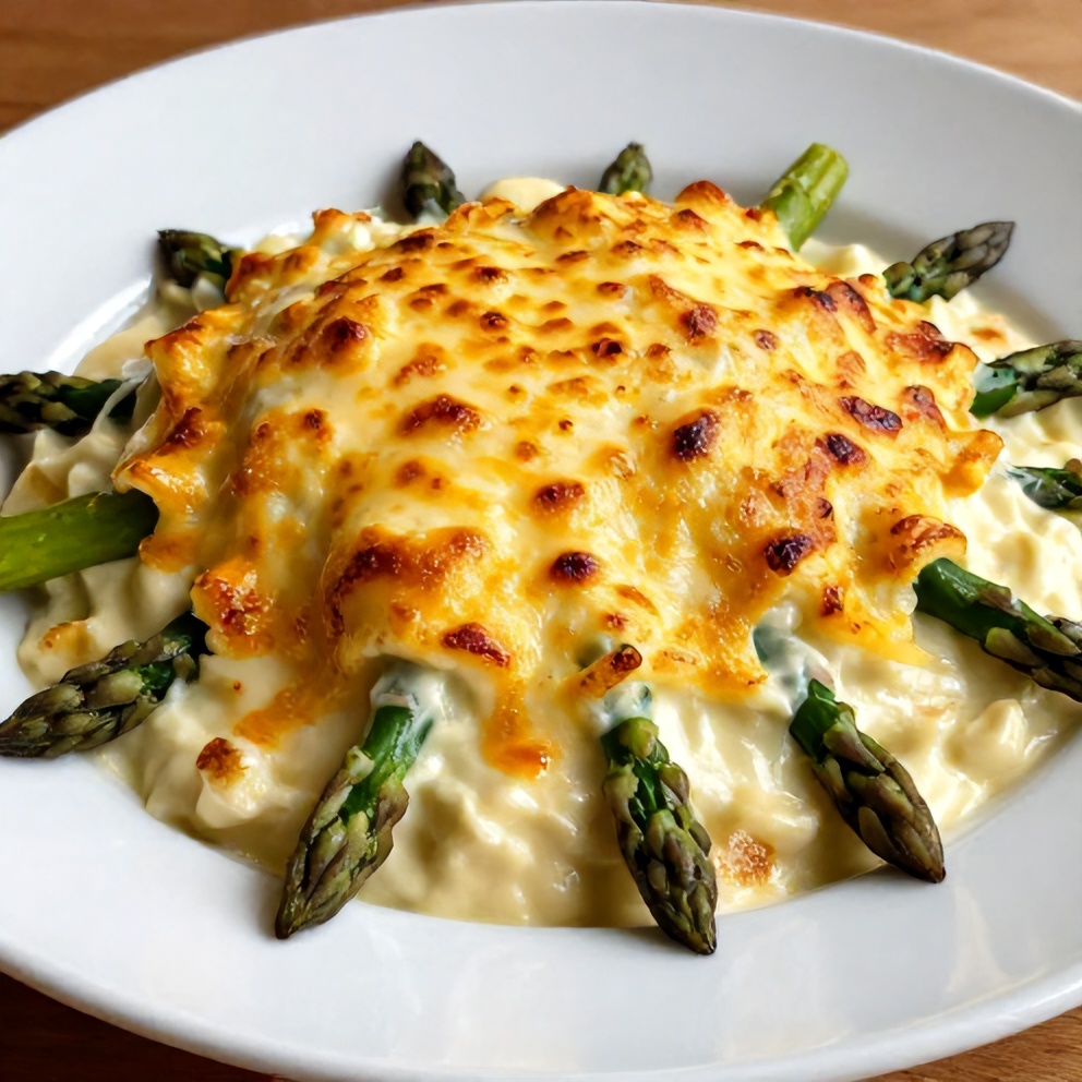 Perfectly Baked Asparagus Casserole with Crispy Cheese Topping