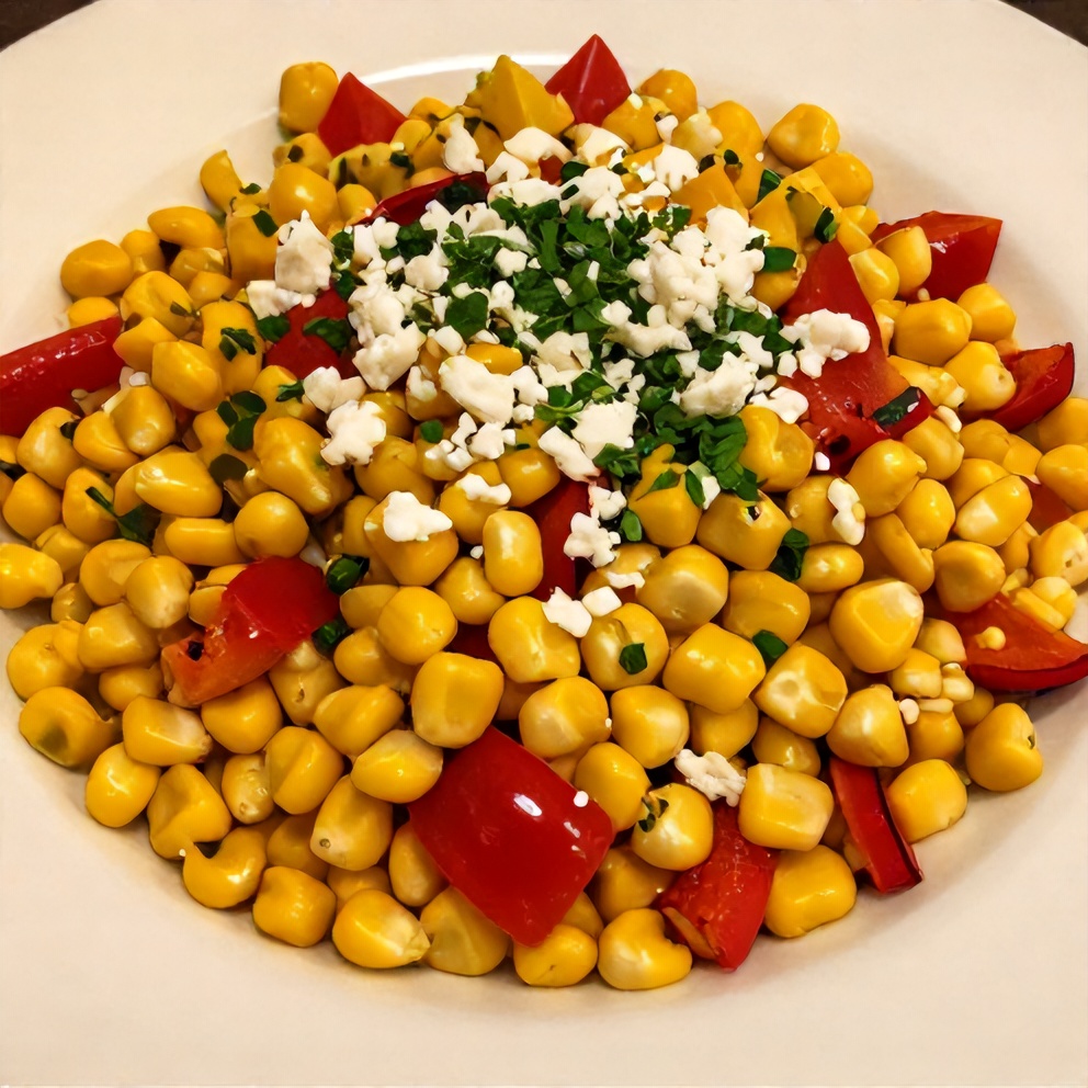 Plated serving of Easy Crack Corn Salad