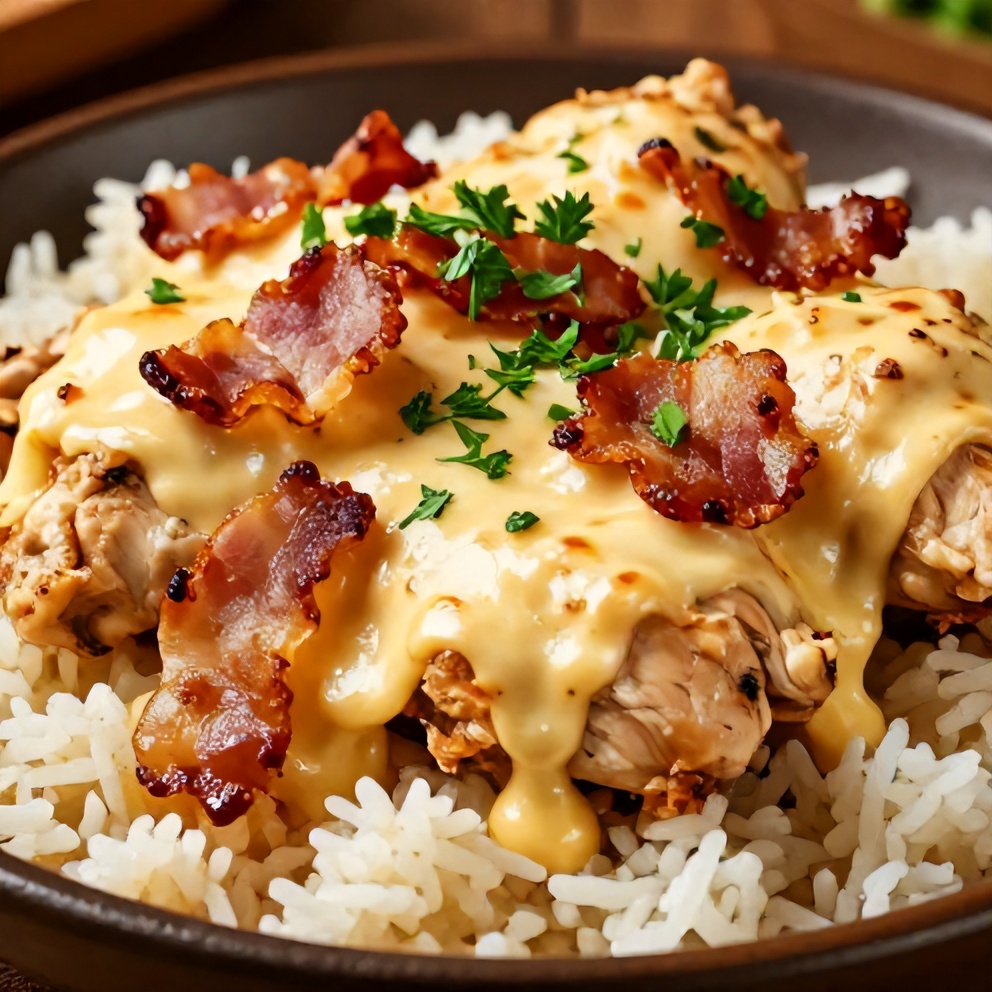 Crock Pot Crack Chicken served on a plate with a side of rice