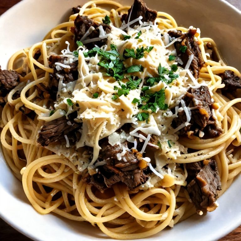 Easy Garlic Beef Pasta