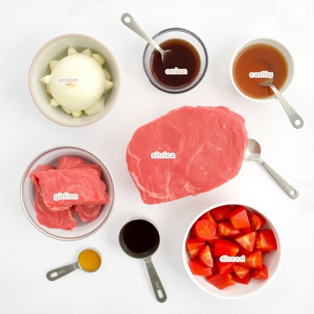 Raw ingredients for Mexican Birria Crockpot recipe