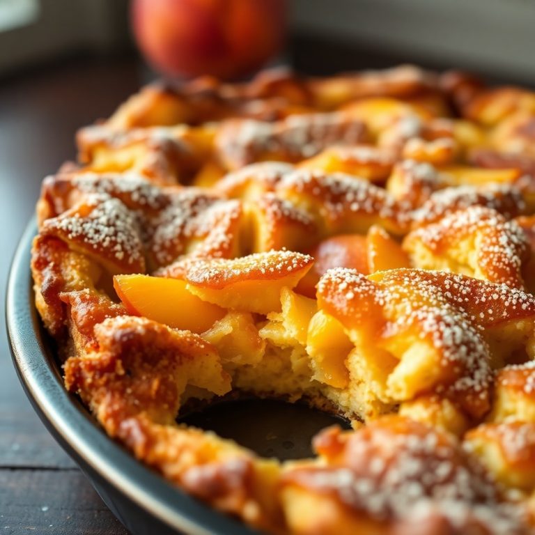 Easy Peach Cobbler French Toast Bake