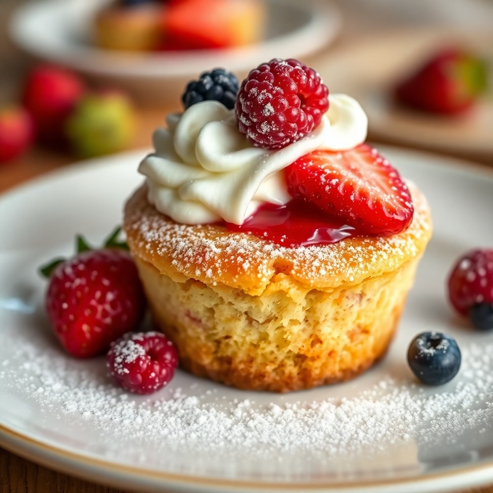 Freshly Baked Strawberry Shortcake Muffins