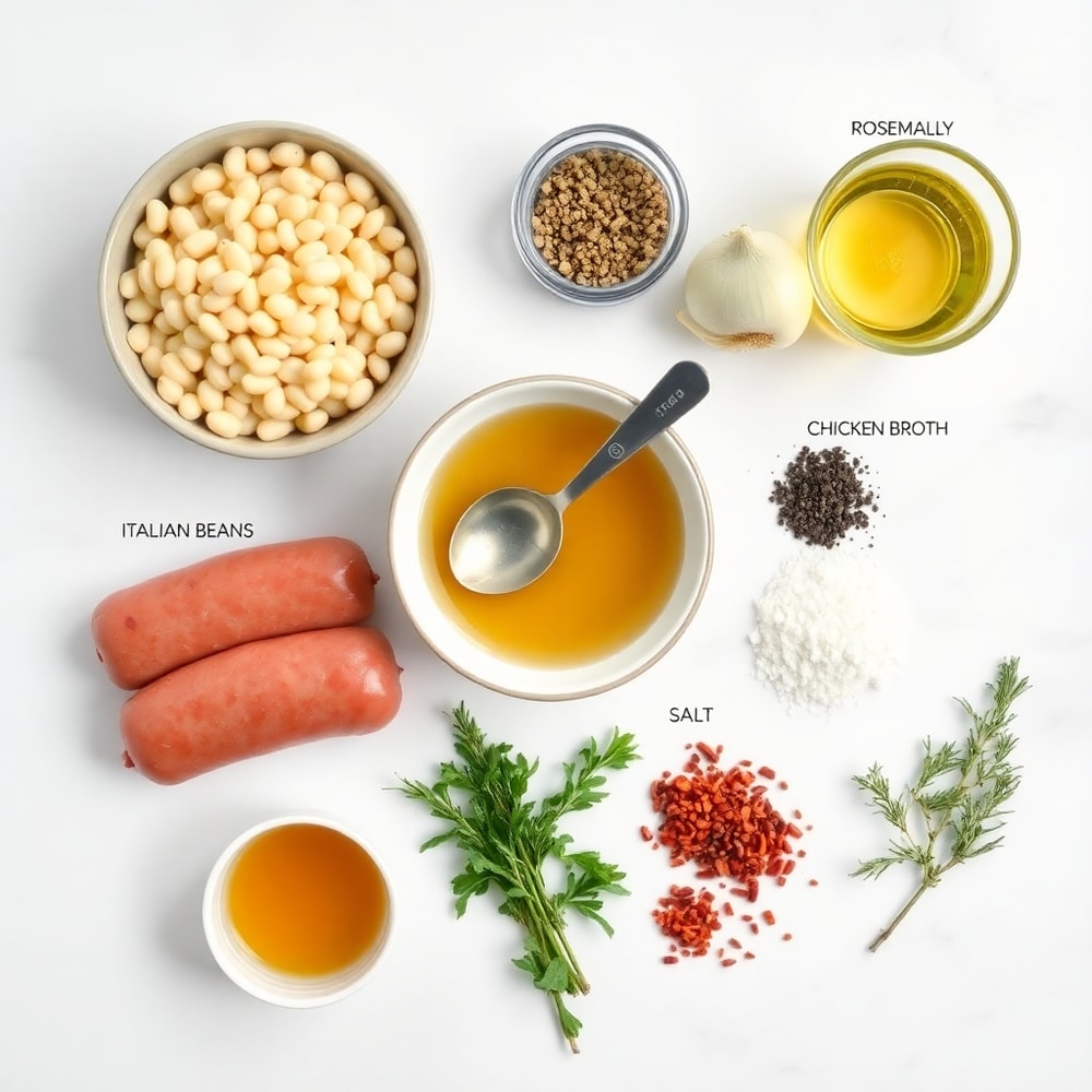 Raw Ingredients for Tuscan White Bean Soup