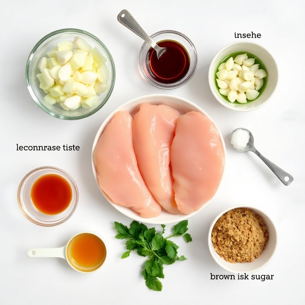 Raw Ingredients for Vietnamese Lemongrass Chicken Skewers