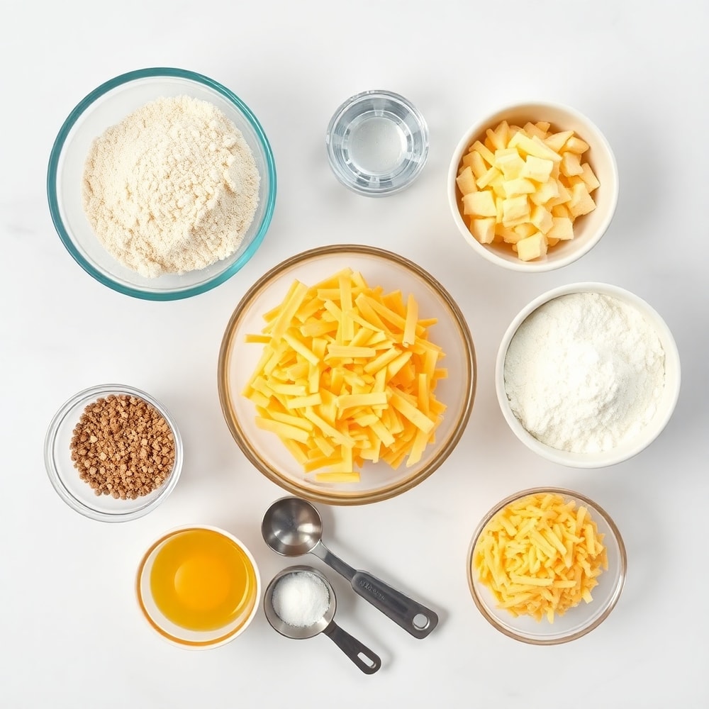 Biscuit ingredients on a marble surface