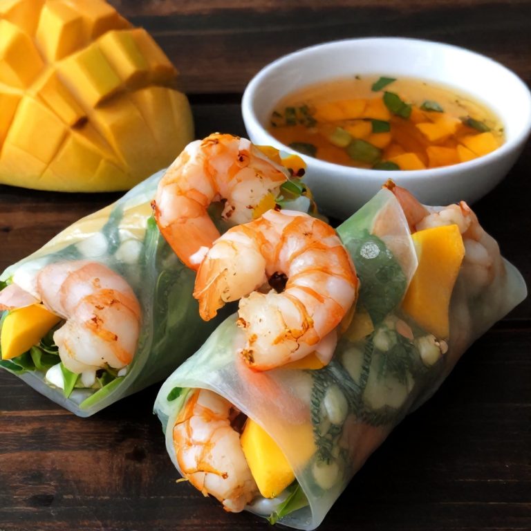 Fresh Mango Shrimp Summer Rolls