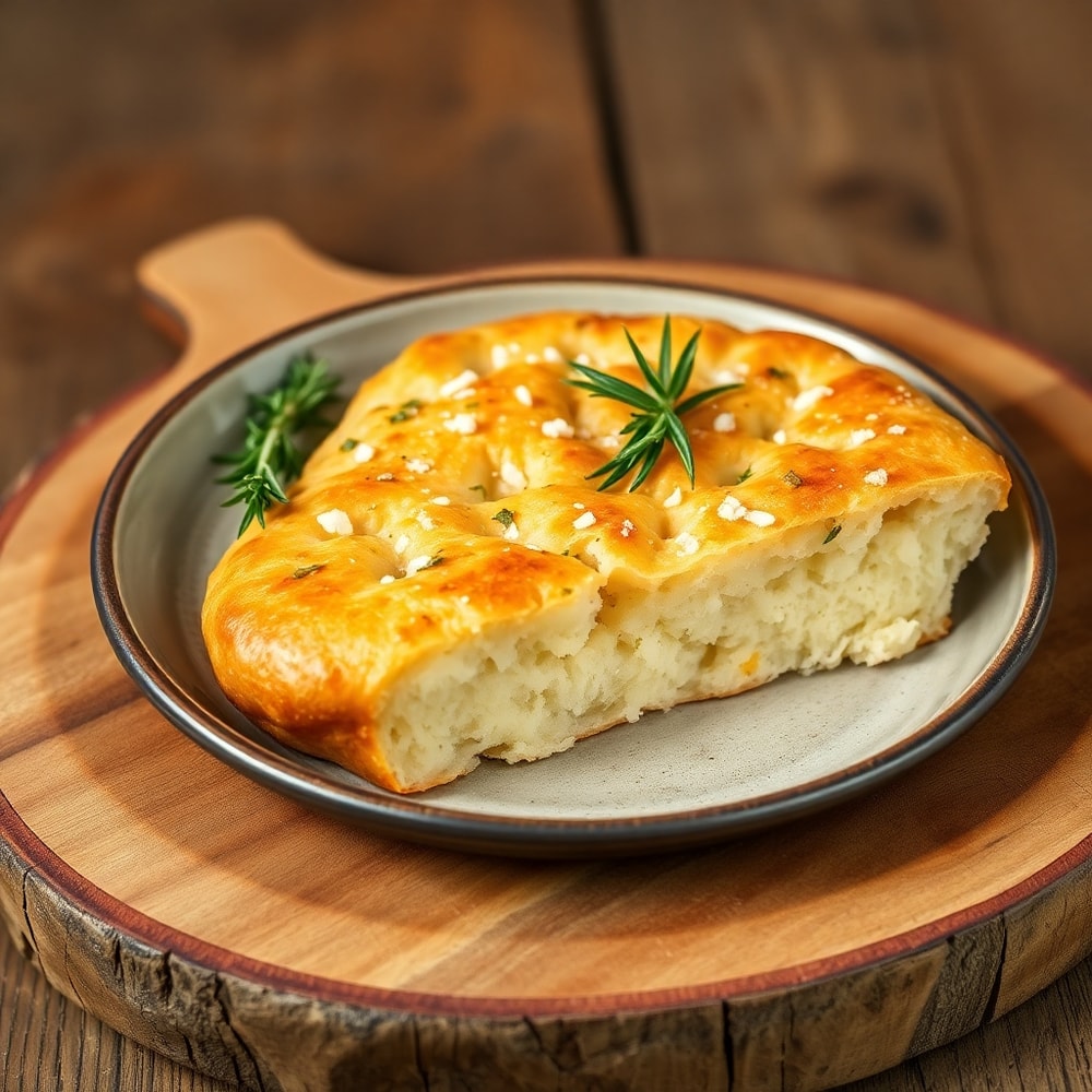 Garlic Parmesan Focaccia sliced and served