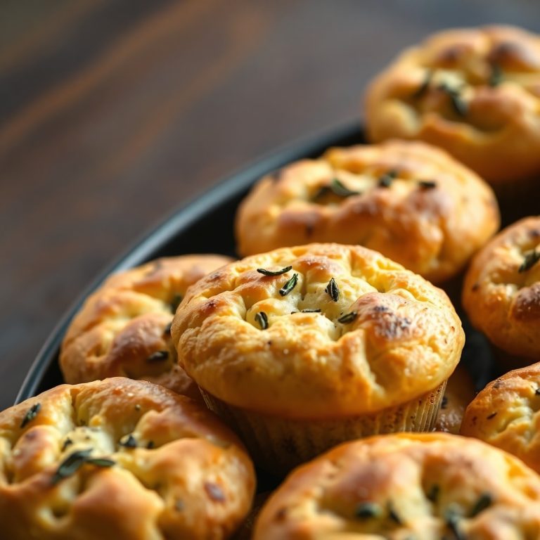 Garlic Rosemary Focaccia Muffins