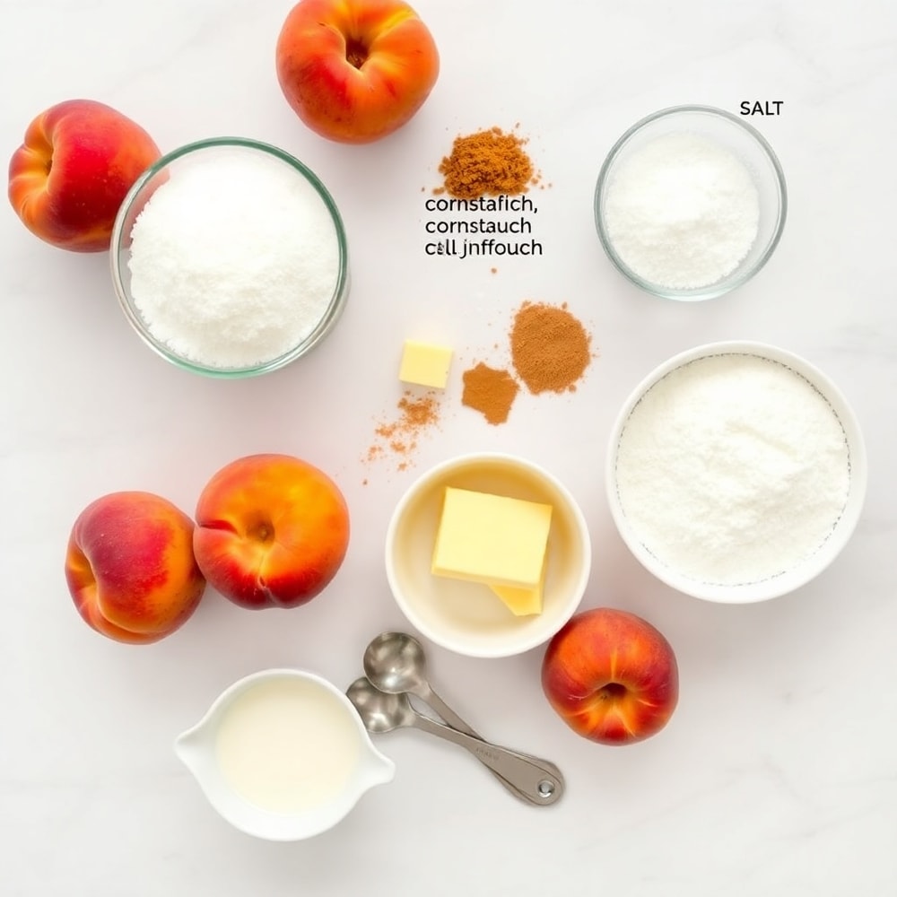 Raw Ingredients for Georgia Peach Cobbler