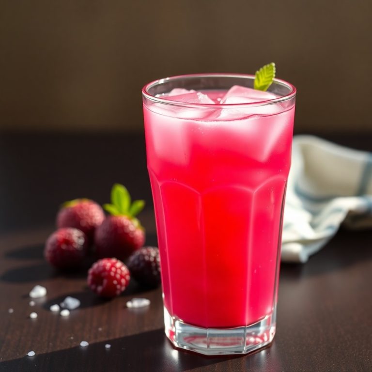 homemade blackberry coconut pink drink