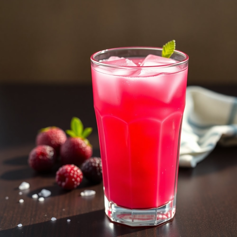 homemade blackberry coconut pink drink