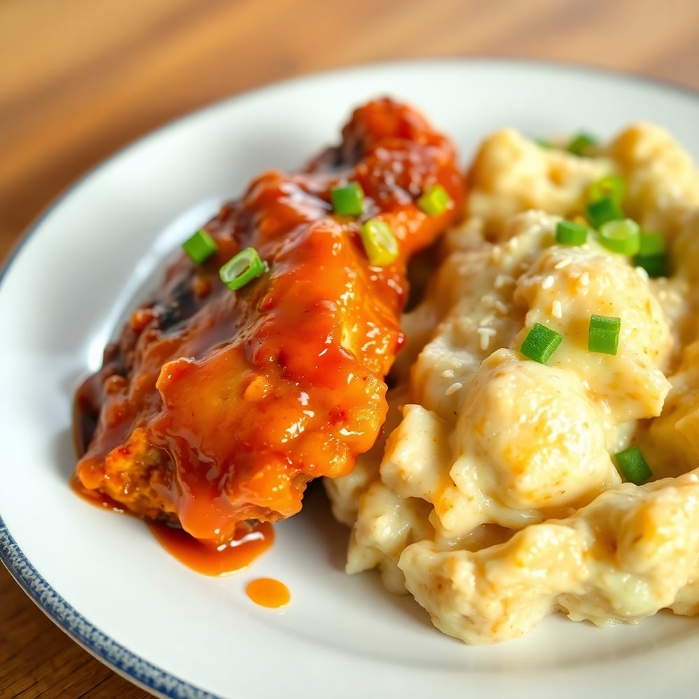 Honey BBQ Chicken with Creamy Garlic Potatoes