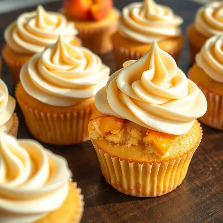 Honey Peach Cream Cheese Cupcakes