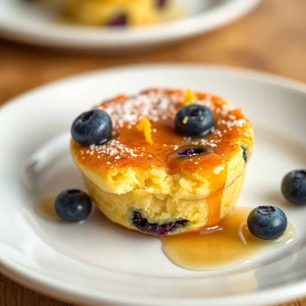Lemon Blueberry Cottage Cheese Pancake Bites Ready to Serve