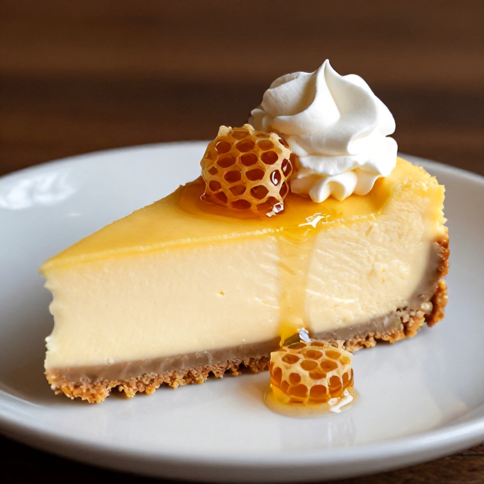 Lemon Lavender Cheesecake with Honeycomb Topping
