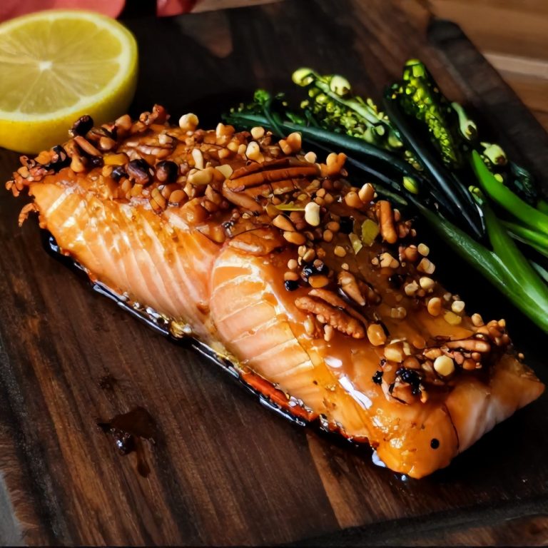 maple pecan glazed salmon