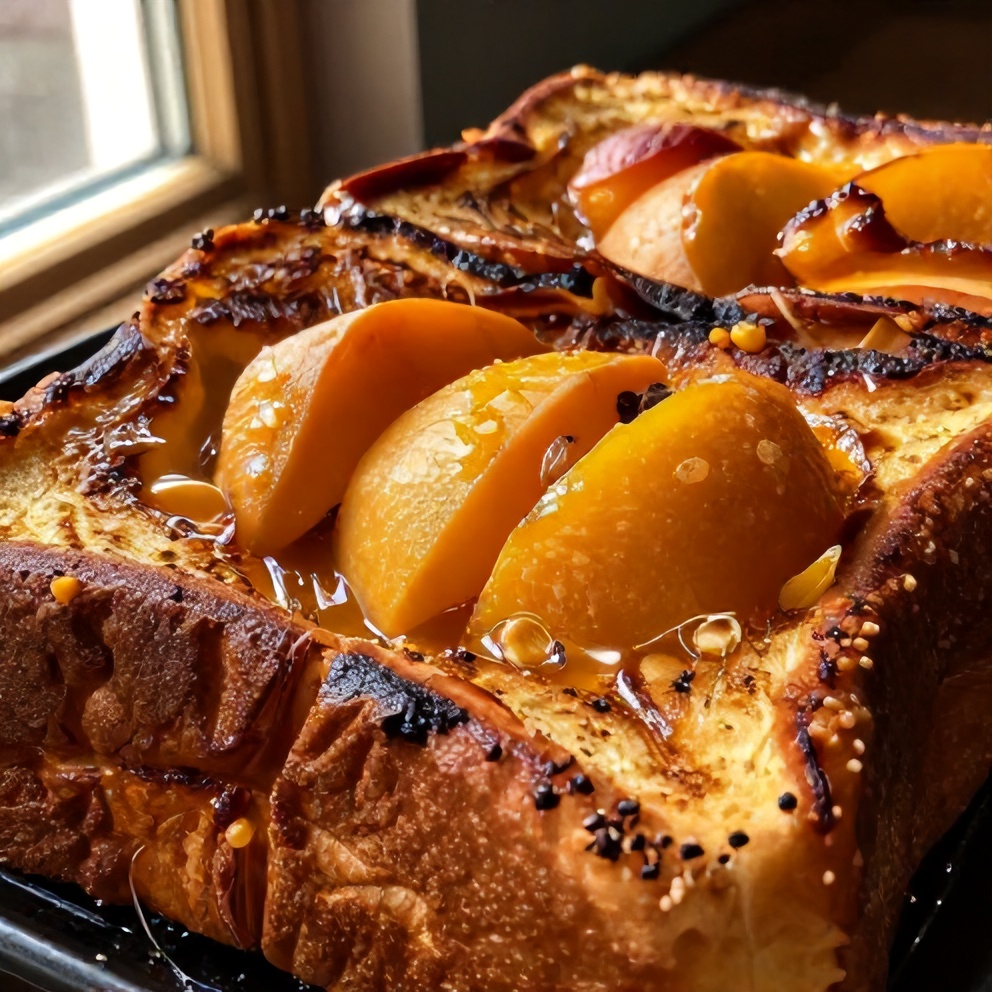 Peach Cobbler French Toast Bake