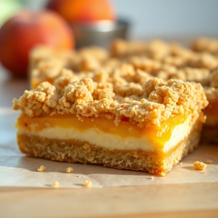 peaches and cream crumble bars